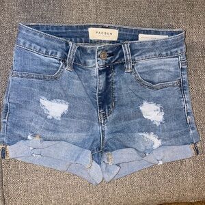 PacSun Light Blue Ripped Jean Shorts